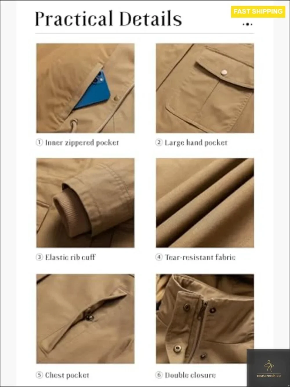 Women's Cotton Anorak Jacket Lightweight Casual Military Safari Utility Coat